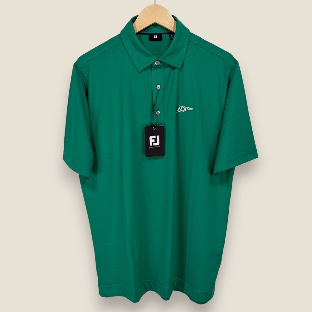 FootJoy Performance Golf Polo Shirt Men 2XL Forest Green Solid Lisle Wicking